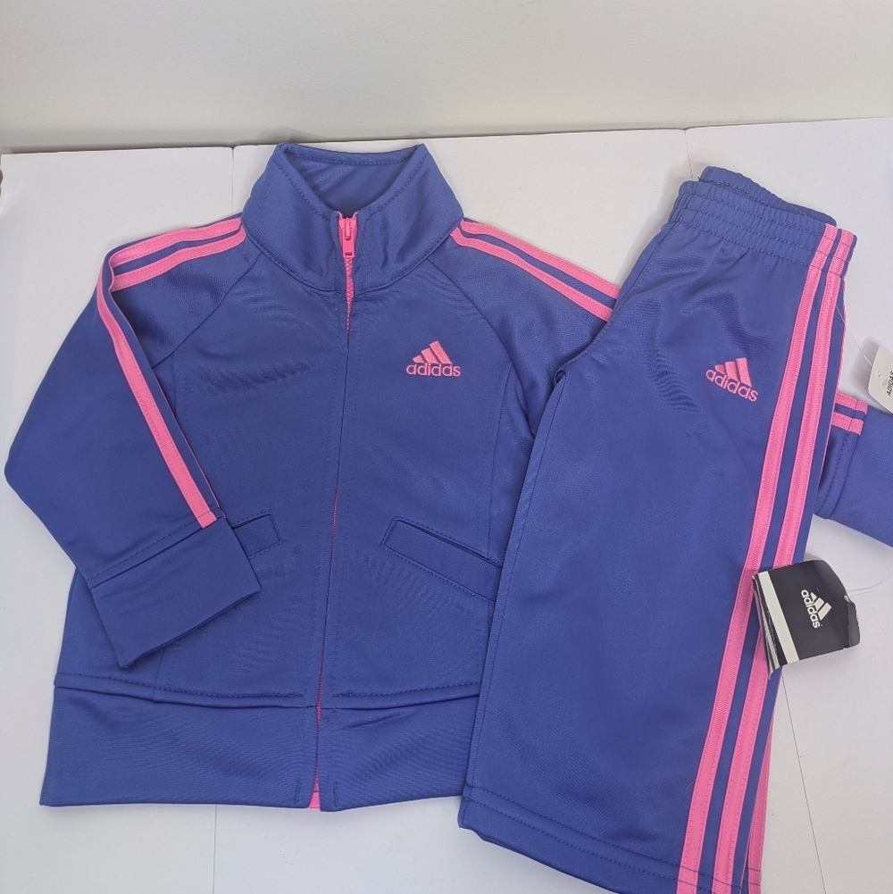 NWT Adidas Purple Pink Track Suit Set 12m